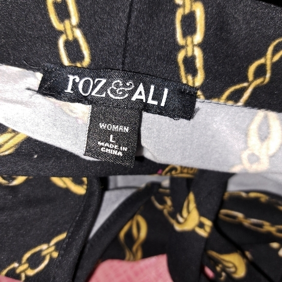 Roz&Ali woman chain Print blouse ties At neck size large 5/$25 - Picture 7 of 7
